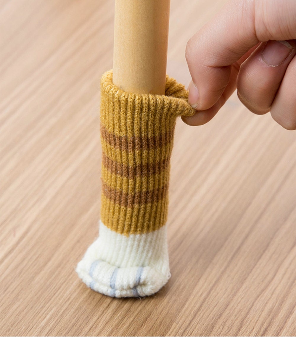 Knitted Cat Paw Chair Table Leg Socks 
