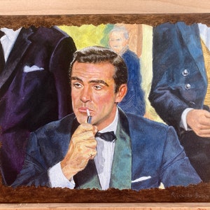 007 painting, James Bond painting, 007 oil painting, Dr. No painting, Sean Connery painting
