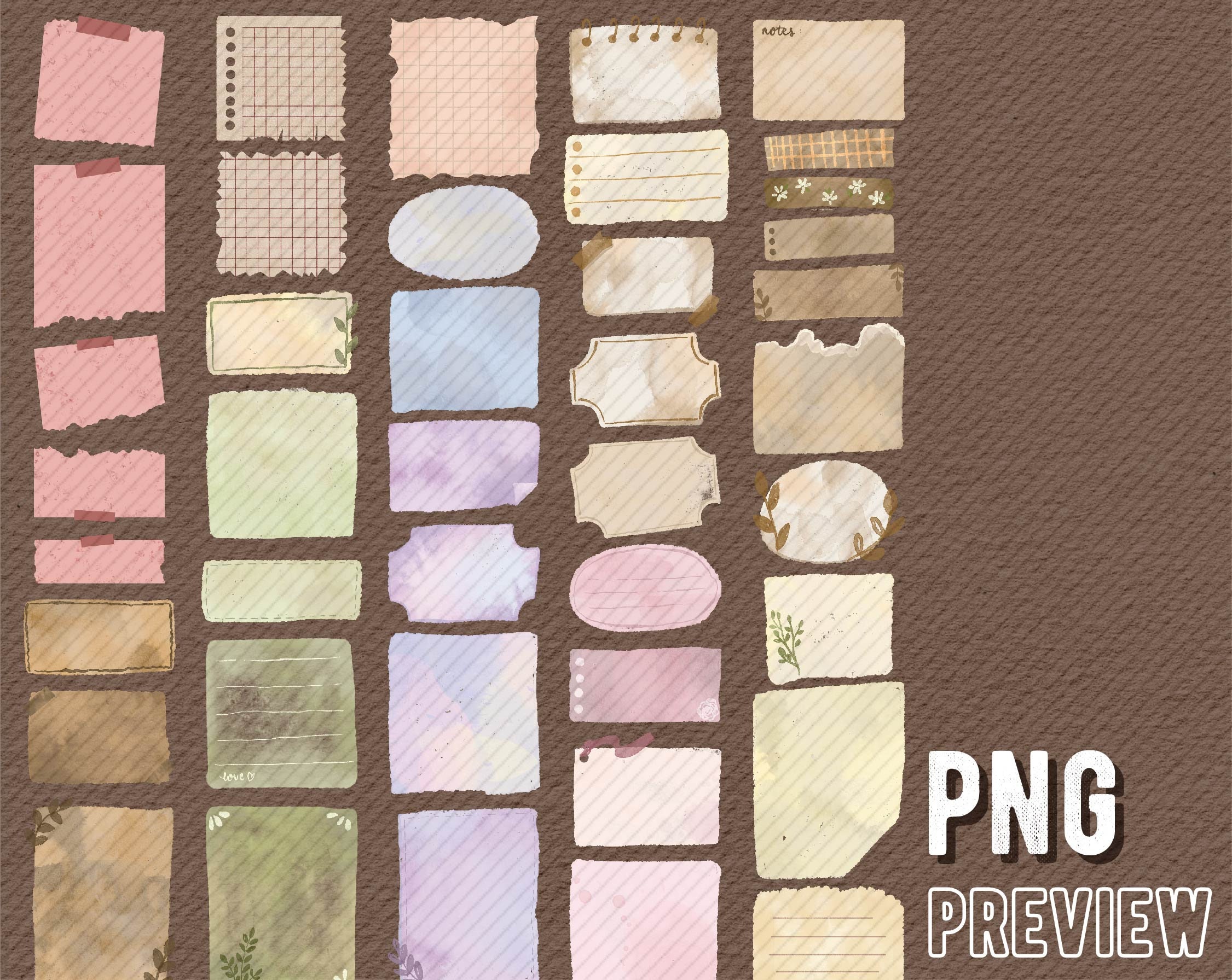 Vintage Sticky Note Paper Printable Sticker PNG JPG PDF Etsy