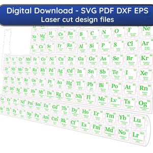 Periodic Table of Elements - Laser Cut Digital Design Files - Instant ...
