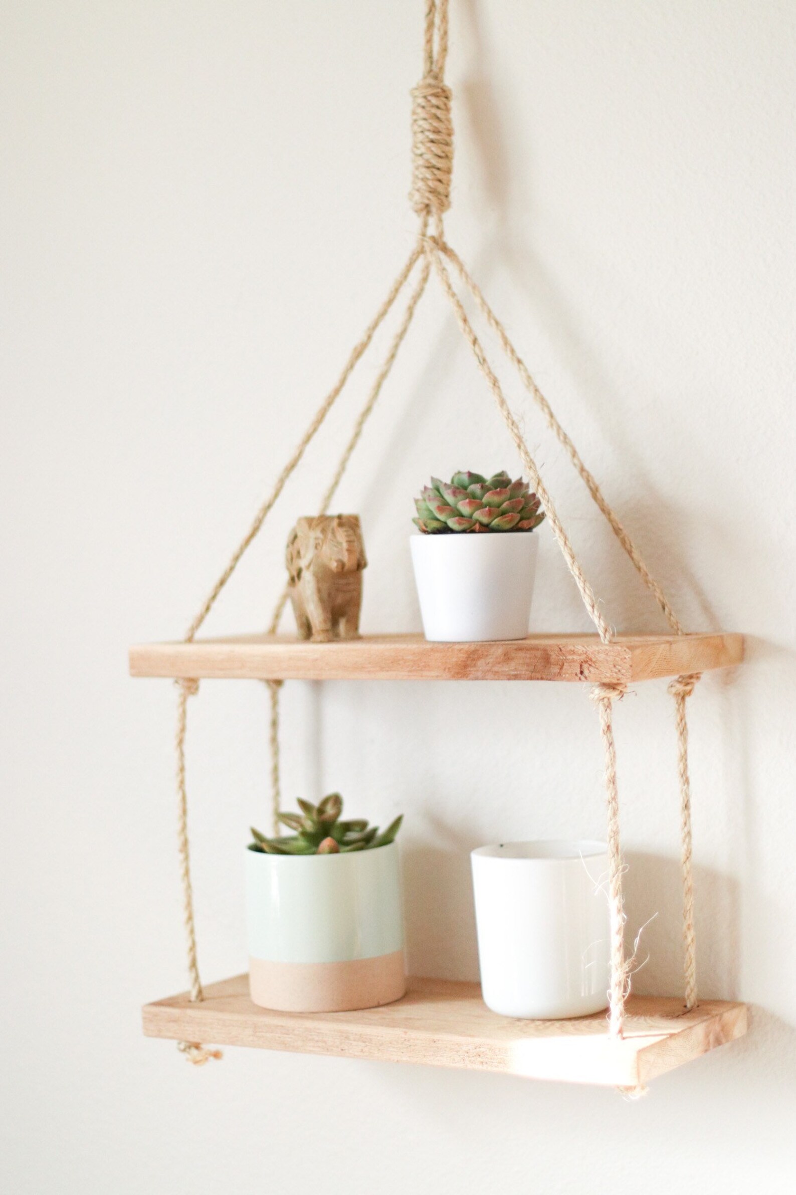 Contemporary Rope Hanging Shelf Etsy