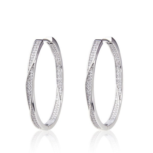 Silver Mini Diamante Hoop Earrings  Lovisa