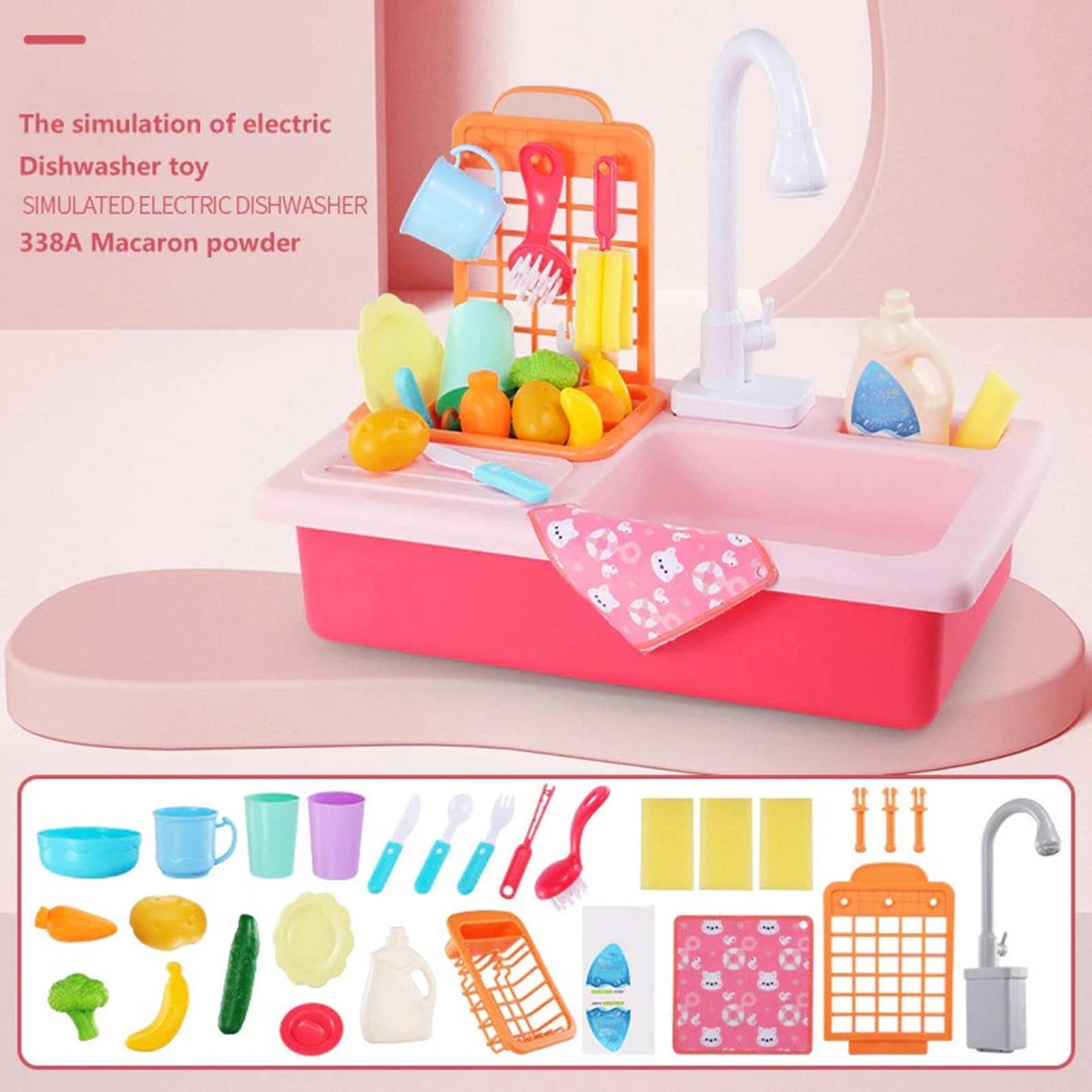 New Kids Kitchen Sink Toy Sink Dishwashing Set Toys Pretend Etsy