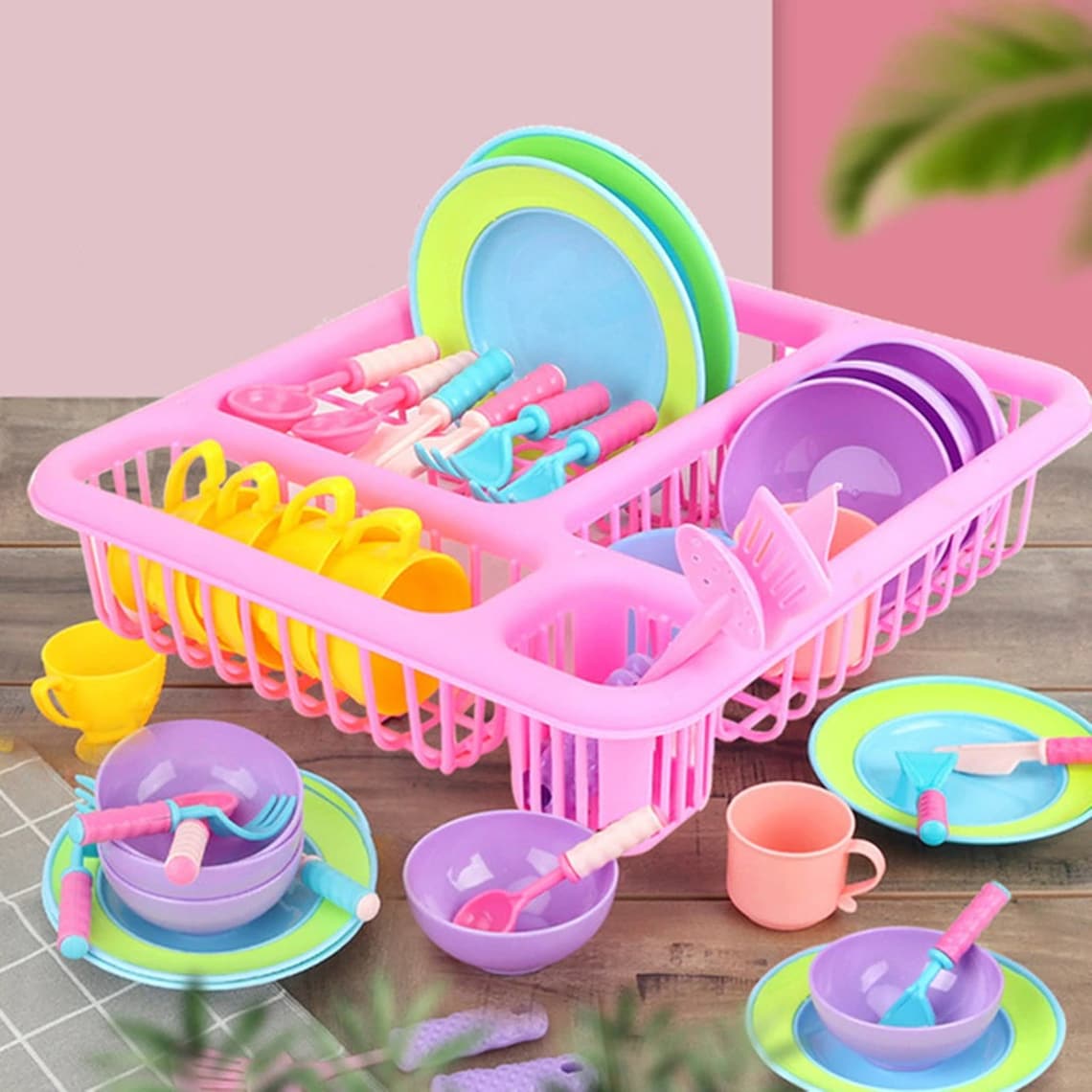 New Kids Pretend Play Dishes Kitchen Playset Wash and Dry Etsy