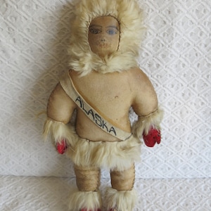 Vintage Alaska Eskimo Doll Hand Painted Face
