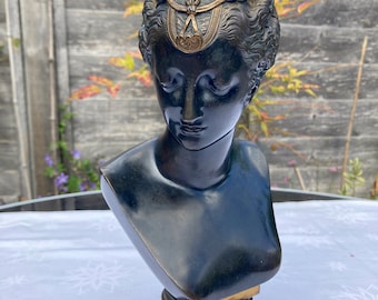 French Antique Bronze Bust of Diana De Poitiers After Jean Goujon c.1870