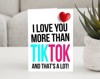 Valentines Card, Wife Girlfriend Husband Boyfriend Him Her Lover Birthday Card, Cheeky, Funny Cards, TikTok UK