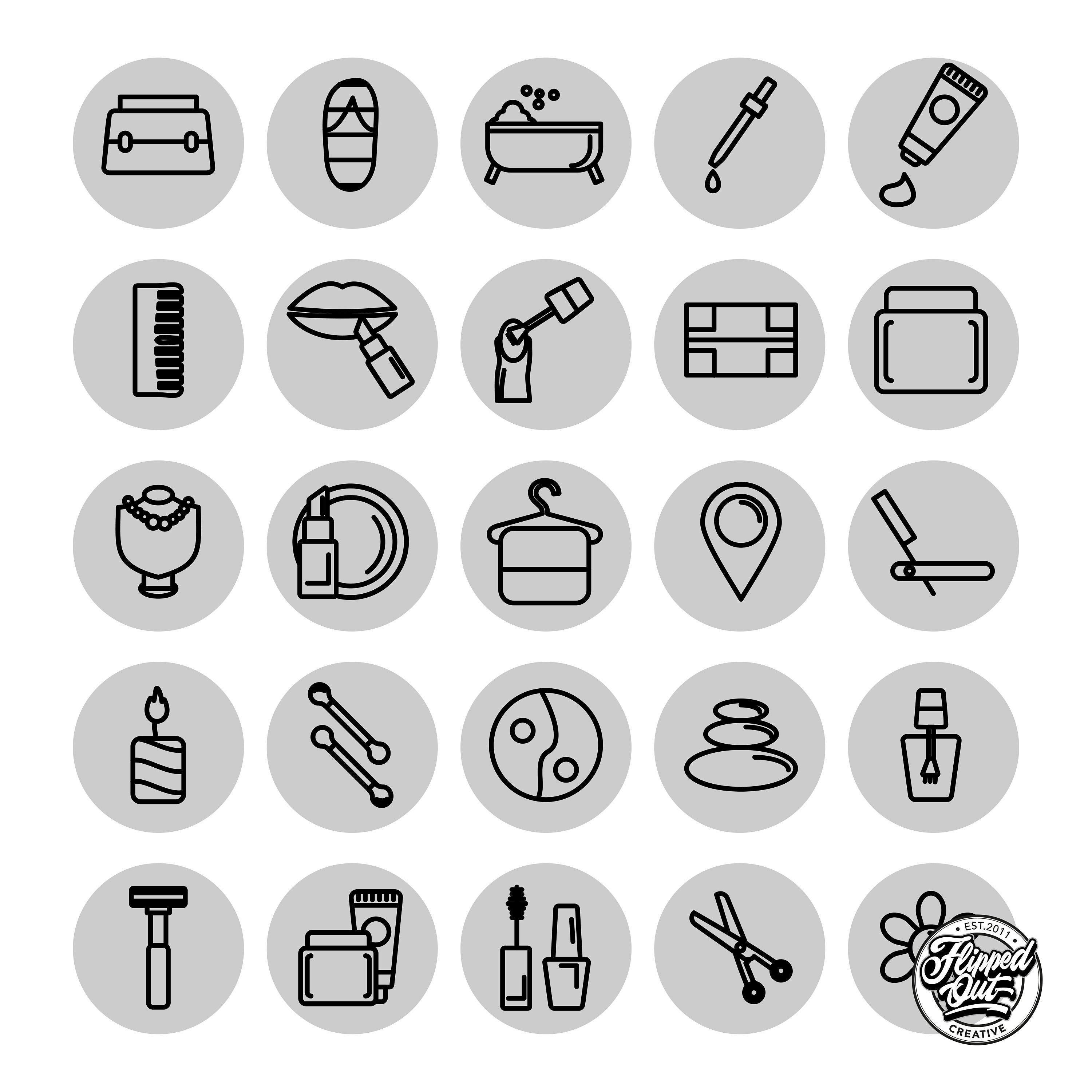 150 Instagram Story Highlight Icons | Monochrome Salon Pack | 25 ...