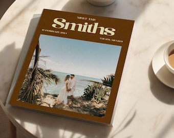 Editable Wedding Magazine Template Canva: Bold Photo Album Keepsake (PDF Download)