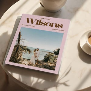 Editable Wedding Magazine Template Canva | 60 Page Custom Wedding Photo Book | Bold Printable Bridal Keepsake | Wedding Coffee Table Album