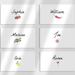 Italiano editable, Customisable, Printable Name Cards V2 - Watercolour Wedding stationery, Digital download, event stationery, place cards