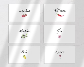 Italiano editable, Customisable, Printable Name Cards V2 - Watercolour Wedding stationery, Digital download, event stationery, place cards
