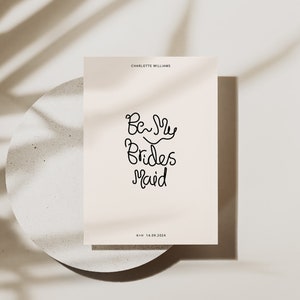 Squiggle Be My Bridesmaid Proposal Card - Digital template, editable, downloadable template, printable 5X7, wedding stationery template