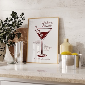 Dirty Martini Bar Menu, Drinks Menu lub Cocktail Menu | Na urodziny, wesela, imprezy. Pobieranie cyfrowe, w pełni edytowalny, szablon do wydruku