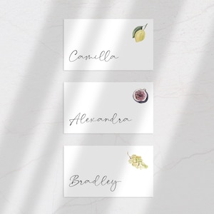 Tarjetas de nombre editables, personalizables e imprimibles en italiano - Papelería de boda con acuarela, Descarga digital, Papelería para eventos, Tarjetas de lugar