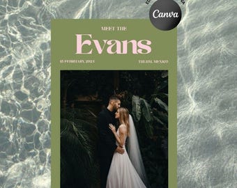 Editable Wedding Magazine Template Canva: Bold Photo Album Keepsake (PDF Download)