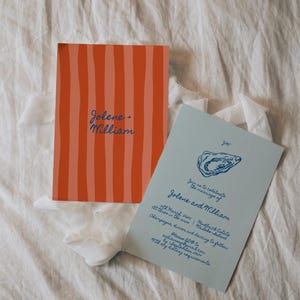 Plantilla de invitación de boda Oyster / Descarga digital, imprimible 5X7, invitación de boda o evento / Plantilla de papelería / Diseño editable