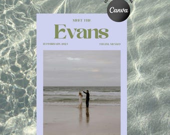 Editable Wedding Magazine Template Canva: Modern Photo Album (PDF Download)