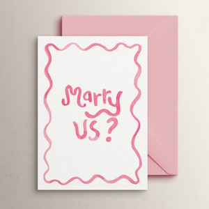 Roze aquarel kronkeling Be My Celebrant / Marry Us Card - digitaal, bewerkbaar, downloadbaar, afdrukbaar 5 x 7, sjabloon bruiloft briefpapier