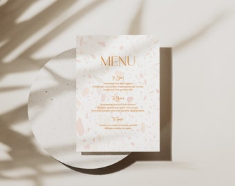 Cha Cha Cha editable, Customisable, Printable menu - Wedding menu template, Digital download 5X7, event stationery menu, food menu