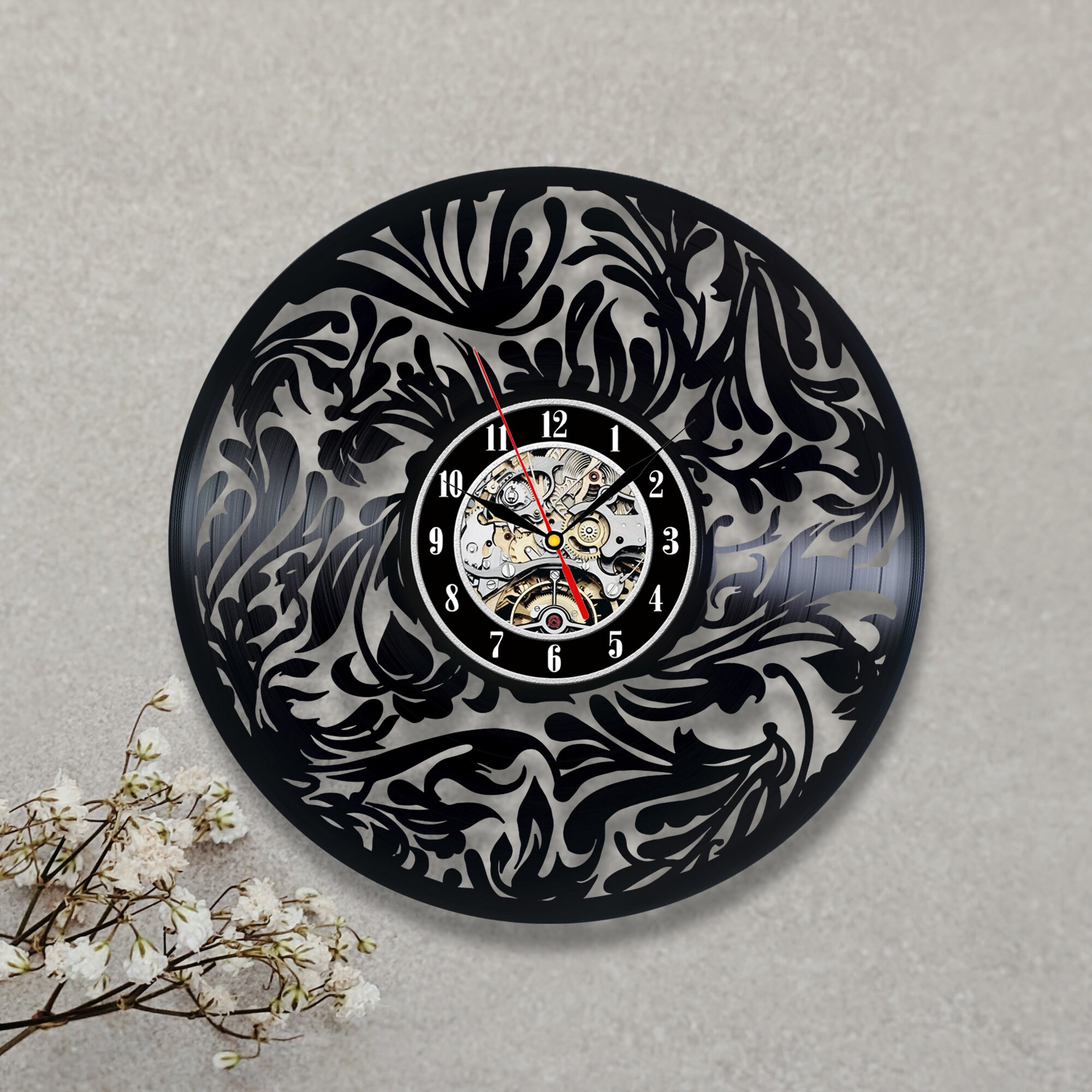 Flower Wall Clock Flower Wall Decor Flower Wall Art Flower | Etsy