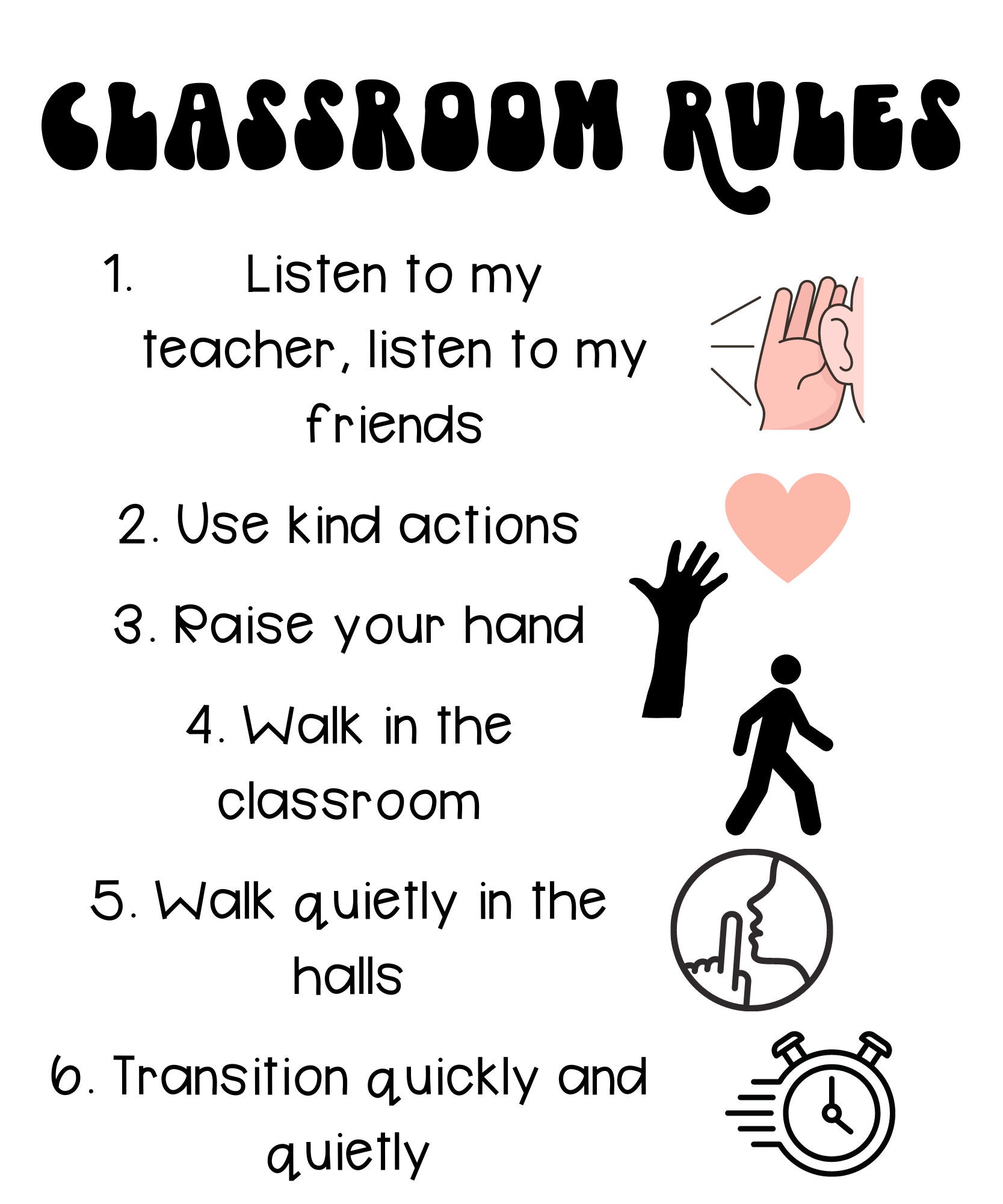 Classroom Rules Anchor Chart Etsy