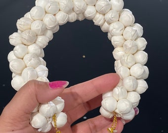 Artificial reusable plain white jasmine gajra, juda veni, hair accessory, bharatnatyam dance hair accessory, wedding, Pooja, ugadi