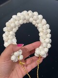 Artificial reusable plain white jasmine gajra, red and white, yellow rose and white , bharatnatyam dance hair accessory, Eid, gajray