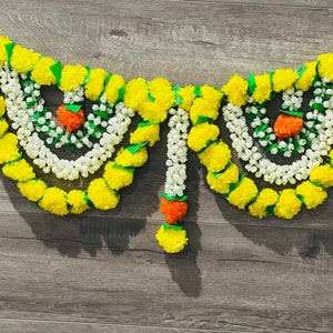 3 feet marigold and jasmine toran, Diwali decoration, Navrathri decoration, Halloween decorations,Day of the dead, varalakshmi decorations