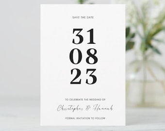 SAVE THE DATE cards, Minimalist Save the dates, Simple modern save the date cards, Save the date postcards, Personalised Save The Date