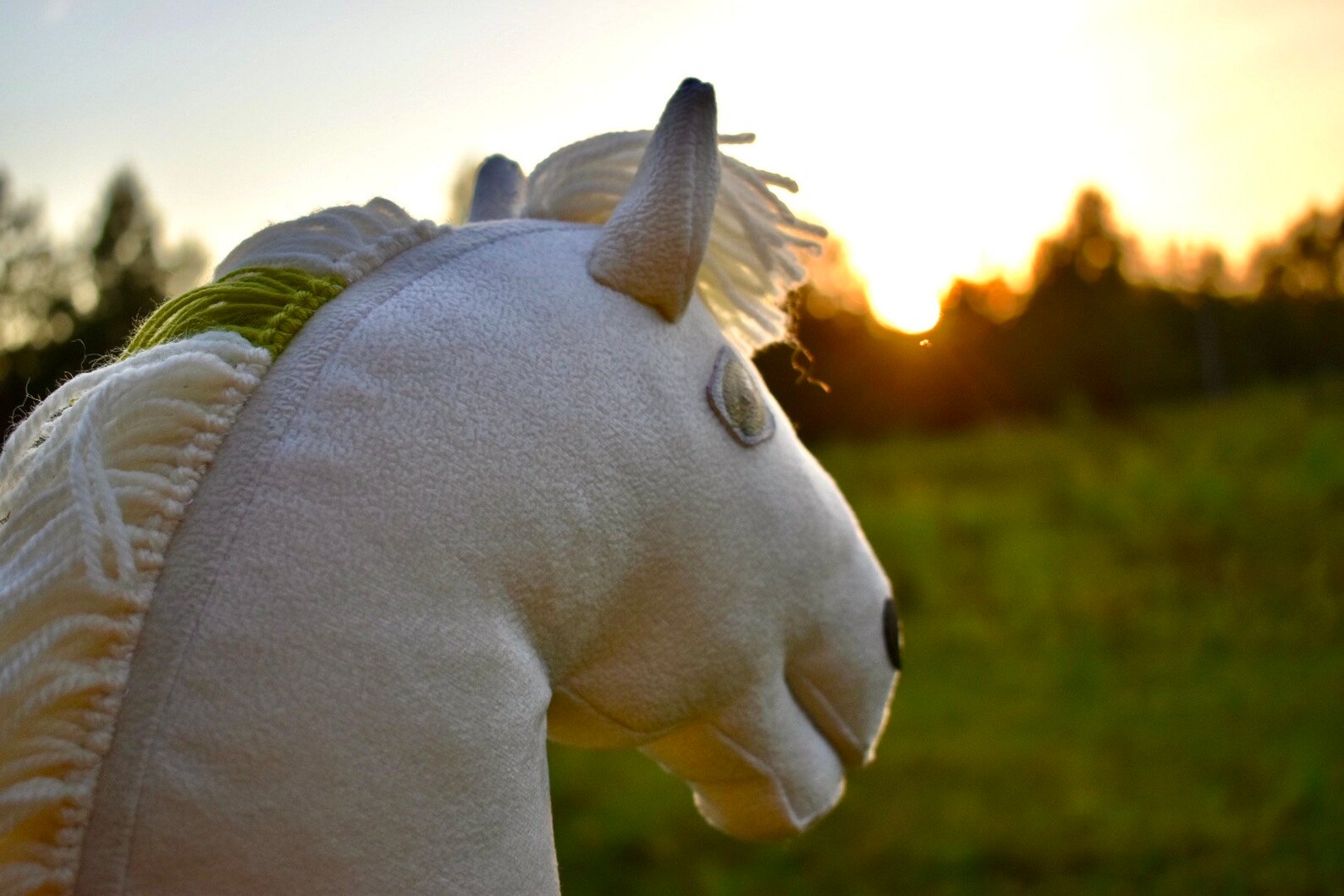 White Hobby horse with realistic eyes Etsy