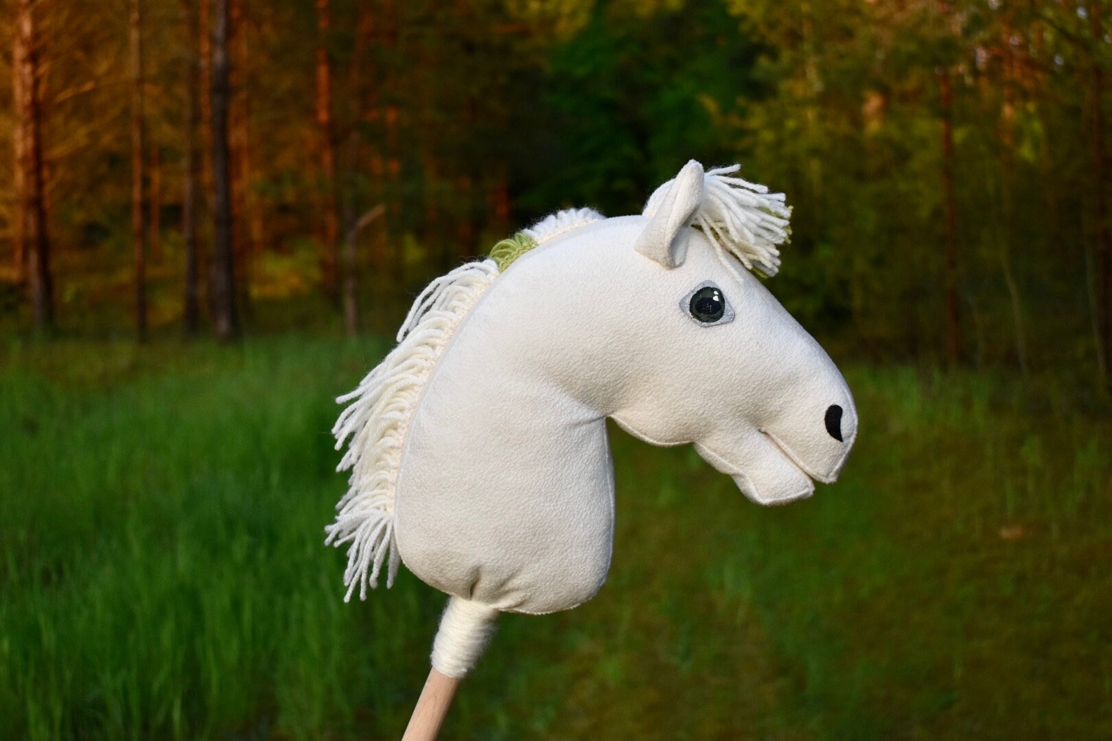 White Hobby horse with realistic eyes Etsy