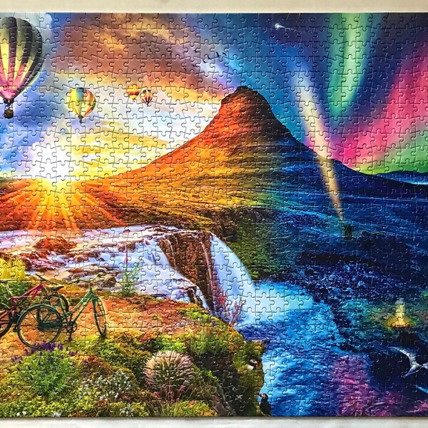 UNpuzzled Icelandic Mountain, Night&Day Series - 1,000 piece jigsaw puzzle