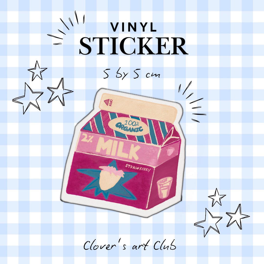 Milk Container Sticker Milk Vinyl Sticker, Die Cut Sticker for Journaling, Crafts, Laptop, and ...