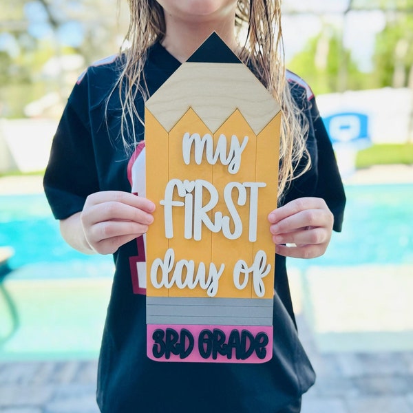 Pencil First Day of School Sign, 1st Year of School Sign, School Sign, Preschool Sign, Kindergarten sign, first day of school pictures