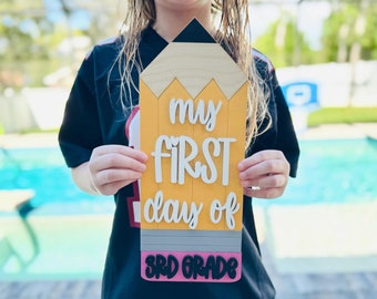 Pencil First Day of School Sign, 1st Year of School Sign, School Sign, Preschool Sign, Kindergarten sign, first day of school pictures