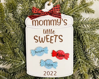 Candy Kids Personalized Christmas Ornaments, Grandkids Personalized Ornament, Grandkids ornament, Grandma Personalized Christmas Ornament