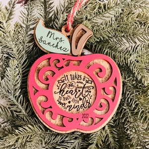Personalized Teacher Ornament, Teacher Appreciation, Teacher Gift, Gifts for Teacher, Teacher Christmas Ornament, Christmas Gift for teacher