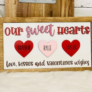 Our Sweet Hearts Valentines day Family Sign, valentines day gift, valentines day gift for her, valentines decor, valentines day kids sign