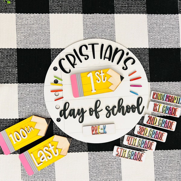 Kids Name Interchangeable First Day of School Sign, 100th day of school School Sign, last day of school sign, kids school sign, school pics