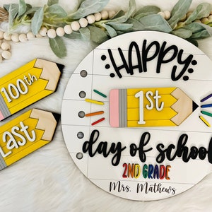 Interchangeable First Day of School Sign, 100th day of school School Sign, last day of school sign, teacher classroom sign, teacher gifts