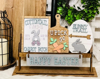 Easter Bunny Shelf Sitter, easter decor, easter shelf decor, easter tier tray, easter tiered tray bundle, easter decor for tier tray, rabbit