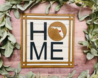 home state sign, hometown sign, home state personalized sign, farmhouse home decor, missing home personalized sign , home state gift