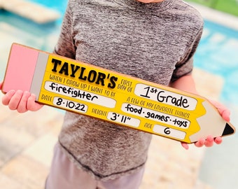 First Day of School Pencil Sign, 1st Year of School Sign, School Sign, Preschool Sign, Kindergarten sign, first day of school dry-erase