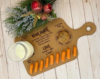 Dear Santa Board, Santa's Tray, Milk for Santa Board, Cheese Board Personalized, Custom Cutting Board, Custom Santa Tray For Cookies