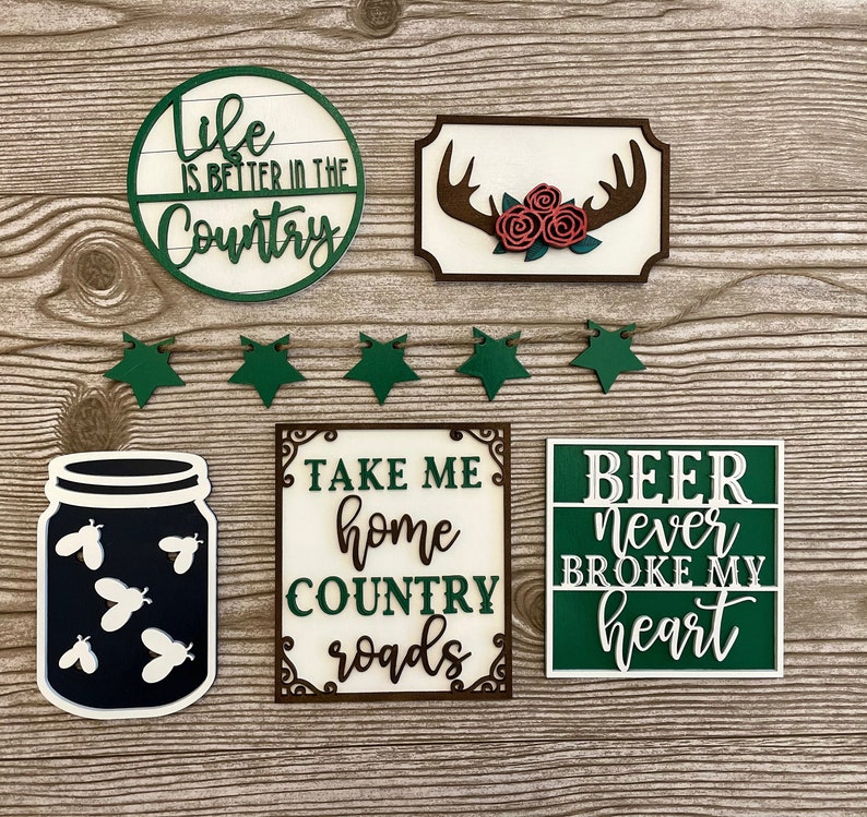 Beer Decor life is better in the country beer tiered tray set country tier tray decor country home decor country tiered tray set