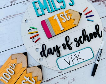 Dry Erase First Day of School Sign, 100th day of school School Sign, Last day of school sign, custom first day of school, 1st day of school
