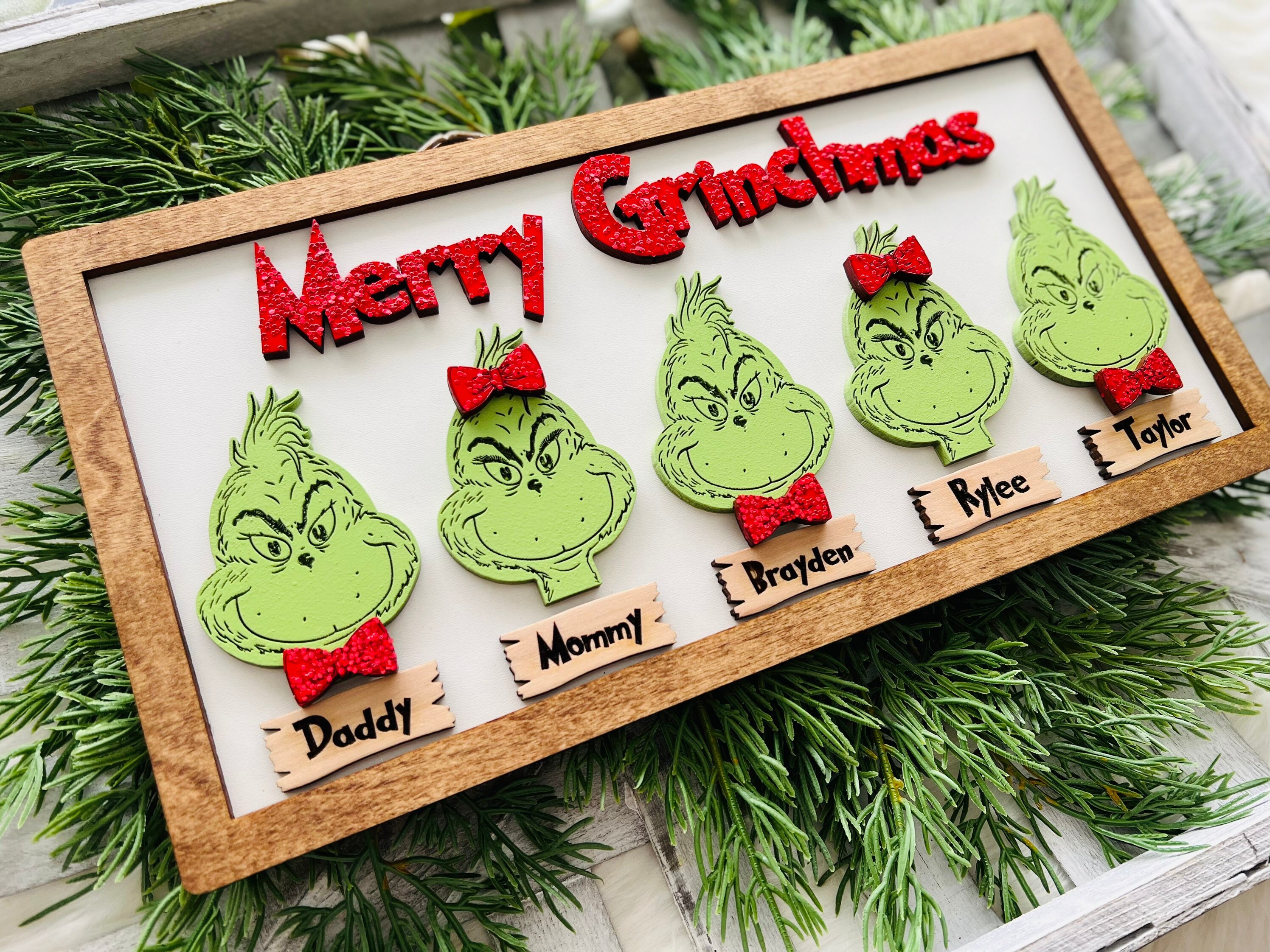 Merry Grinchmas Family Sign Grinch Family Sign Grinch Themed - Etsy