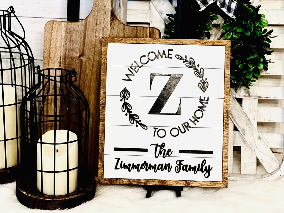 Welcome to Our Home, Personalized Wood Door Sign, Welcome Sign Wooden ...