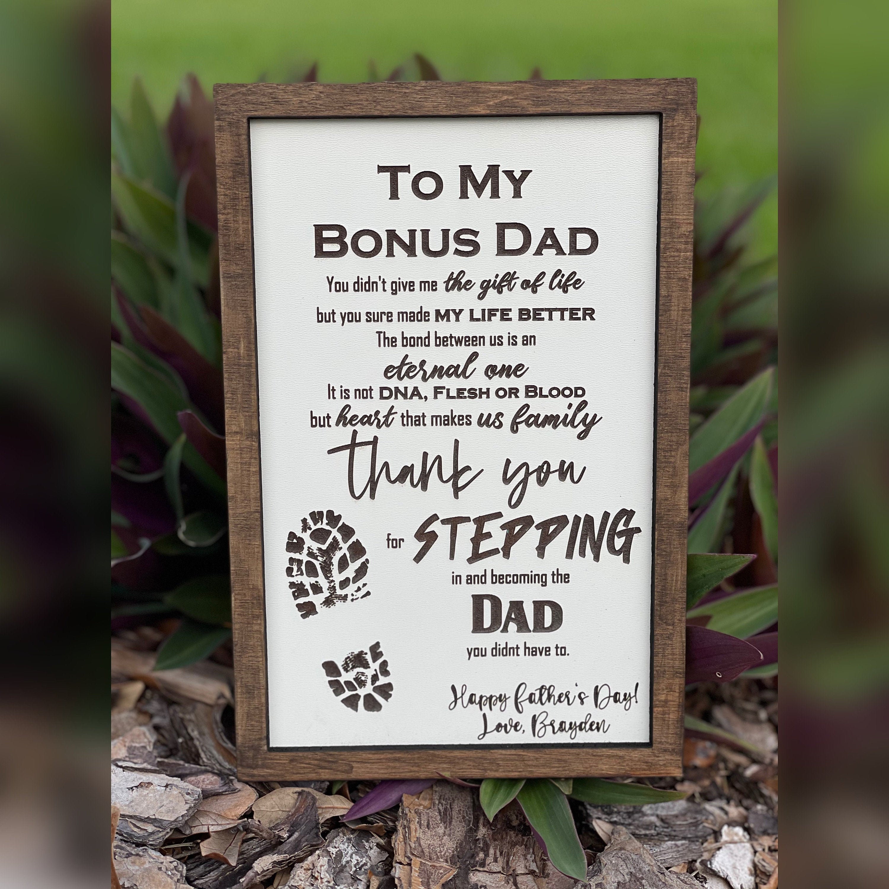 Bonus Dad Gift, Personalized Step Dad Gift, Fathers Day Gift for Step Dad,  Gift for Dad, Husband Fathers Day, Step Dad Fathers Day, Sign 